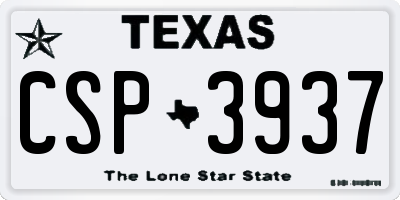 TX license plate CSP3937