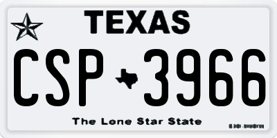 TX license plate CSP3966