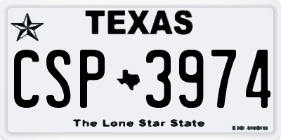 TX license plate CSP3974