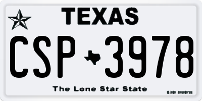 TX license plate CSP3978