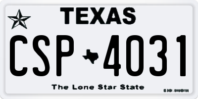 TX license plate CSP4031