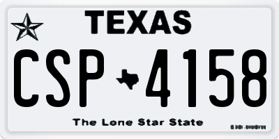 TX license plate CSP4158