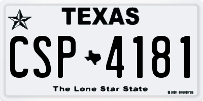 TX license plate CSP4181