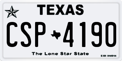 TX license plate CSP4190