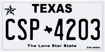 TX license plate CSP4203