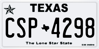 TX license plate CSP4298