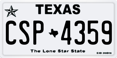 TX license plate CSP4359
