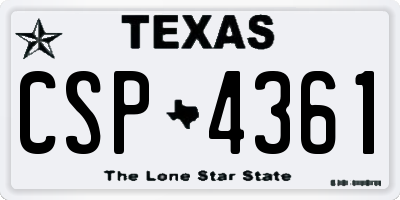 TX license plate CSP4361