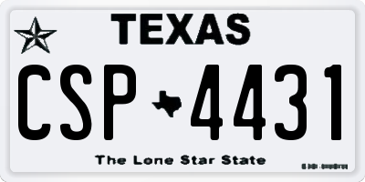 TX license plate CSP4431