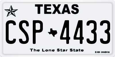 TX license plate CSP4433