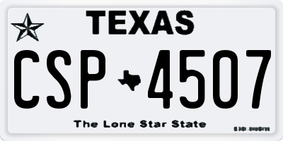 TX license plate CSP4507