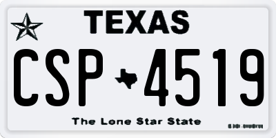 TX license plate CSP4519