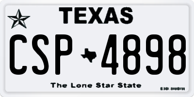 TX license plate CSP4898