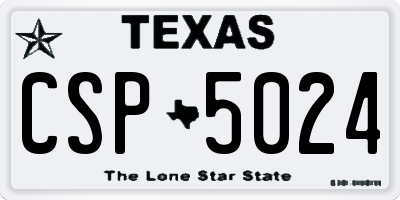 TX license plate CSP5024