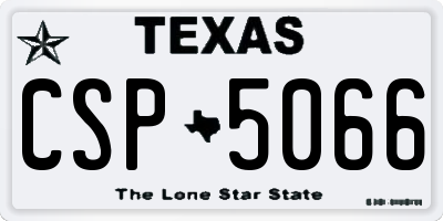 TX license plate CSP5066