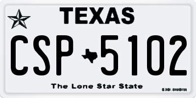 TX license plate CSP5102