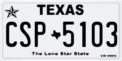 TX license plate CSP5103