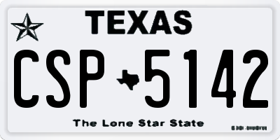 TX license plate CSP5142