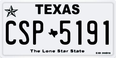 TX license plate CSP5191