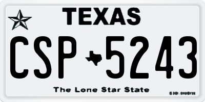 TX license plate CSP5243