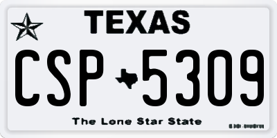 TX license plate CSP5309