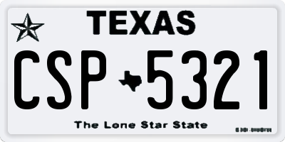 TX license plate CSP5321