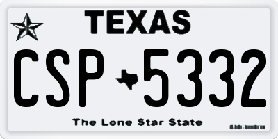 TX license plate CSP5332