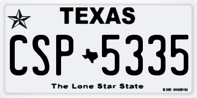 TX license plate CSP5335