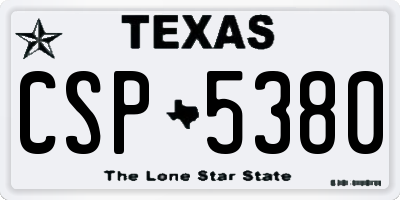 TX license plate CSP5380