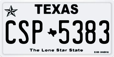 TX license plate CSP5383