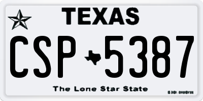 TX license plate CSP5387