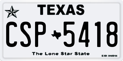 TX license plate CSP5418
