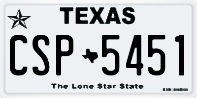 TX license plate CSP5451