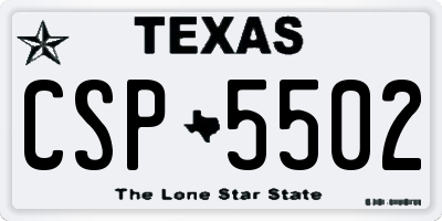 TX license plate CSP5502
