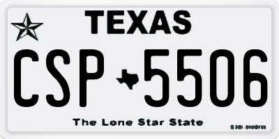 TX license plate CSP5506