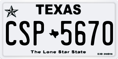 TX license plate CSP5670