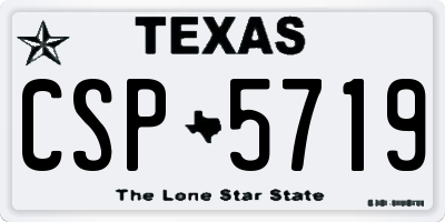 TX license plate CSP5719