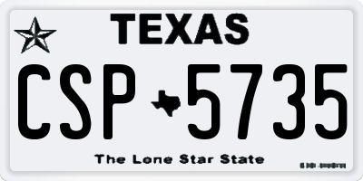 TX license plate CSP5735