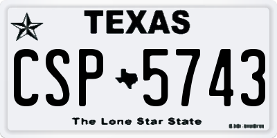 TX license plate CSP5743