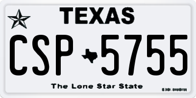 TX license plate CSP5755