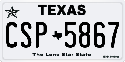 TX license plate CSP5867