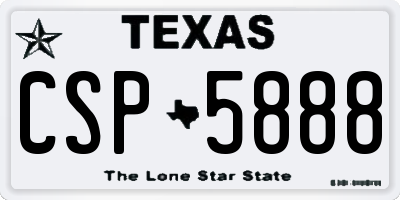 TX license plate CSP5888