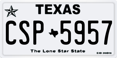 TX license plate CSP5957