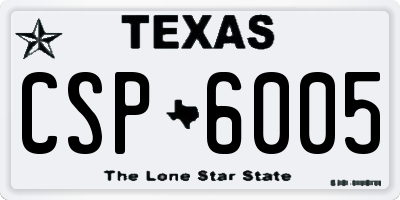 TX license plate CSP6005