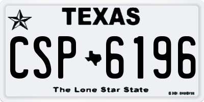 TX license plate CSP6196