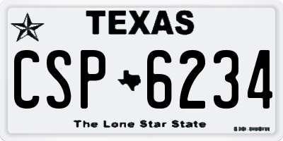 TX license plate CSP6234