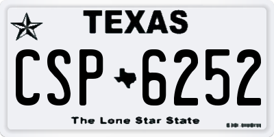 TX license plate CSP6252