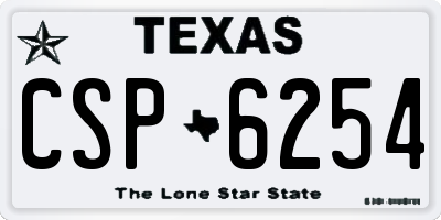 TX license plate CSP6254