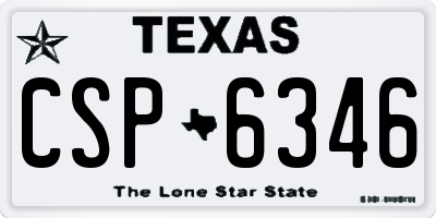 TX license plate CSP6346