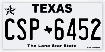 TX license plate CSP6452